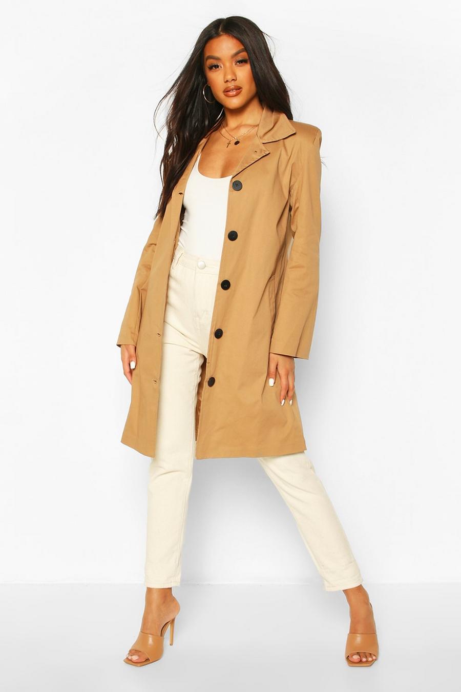 Camel Button Through Mac Trench Coat image number 1