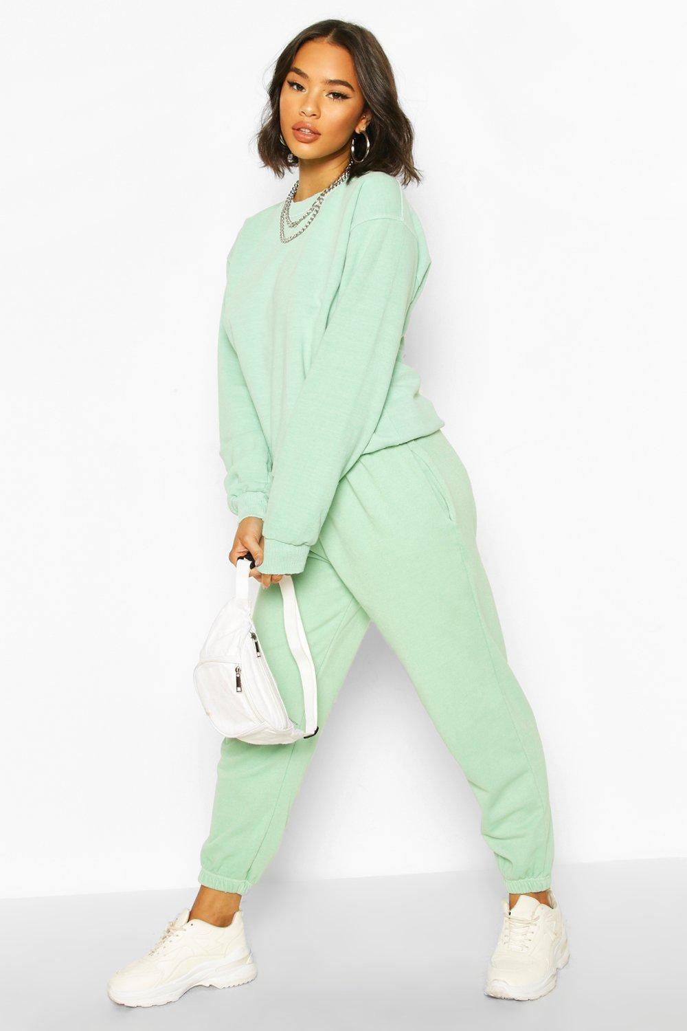 mint green jogging suit