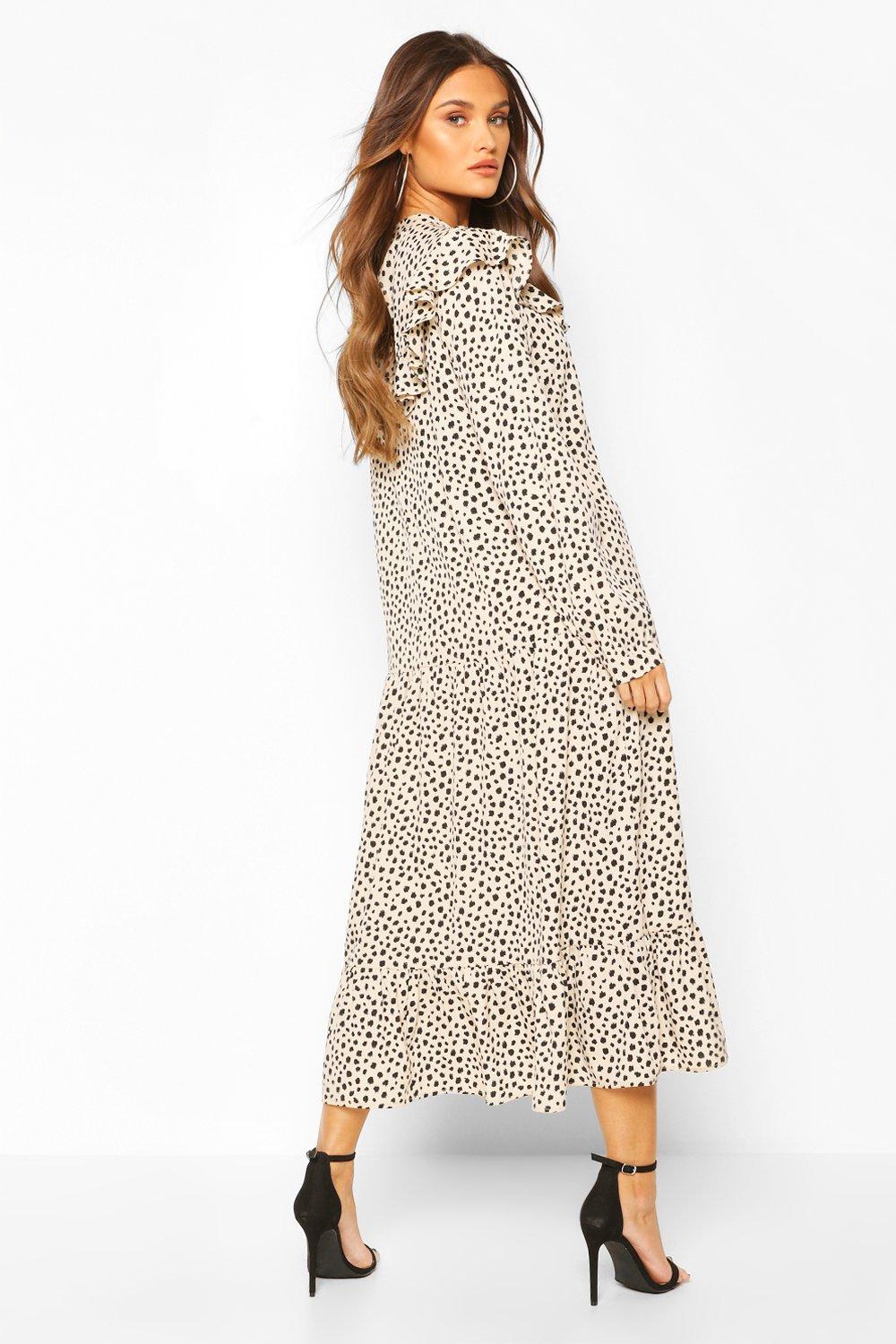 Robe beige a cheap pois