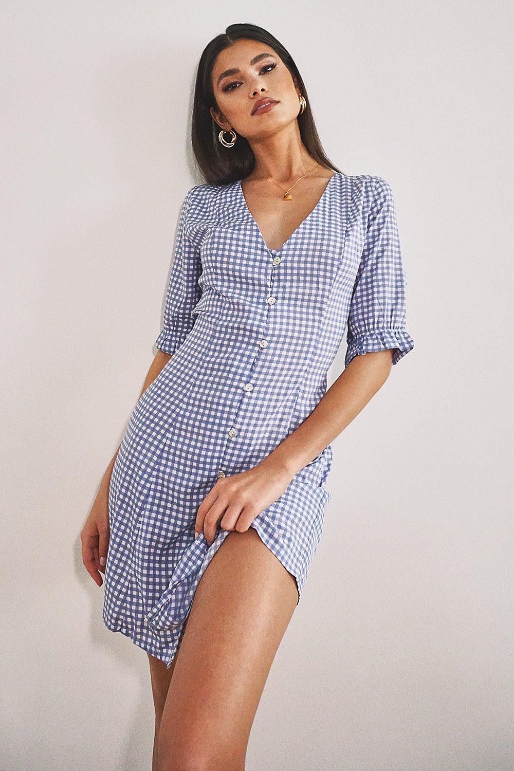 gingham dress boohoo