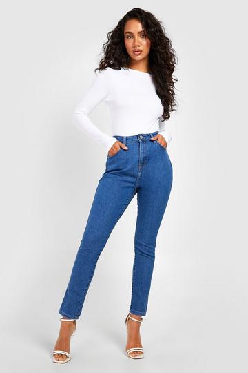 Basics High Waisted Skinny Jeans mid blue