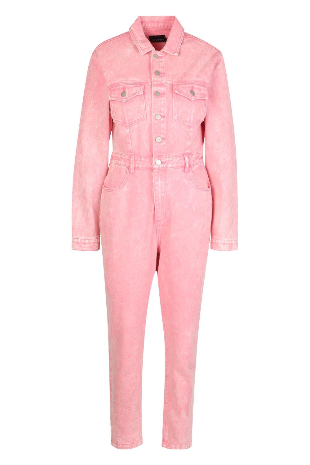 Boohoo pink store boiler suit