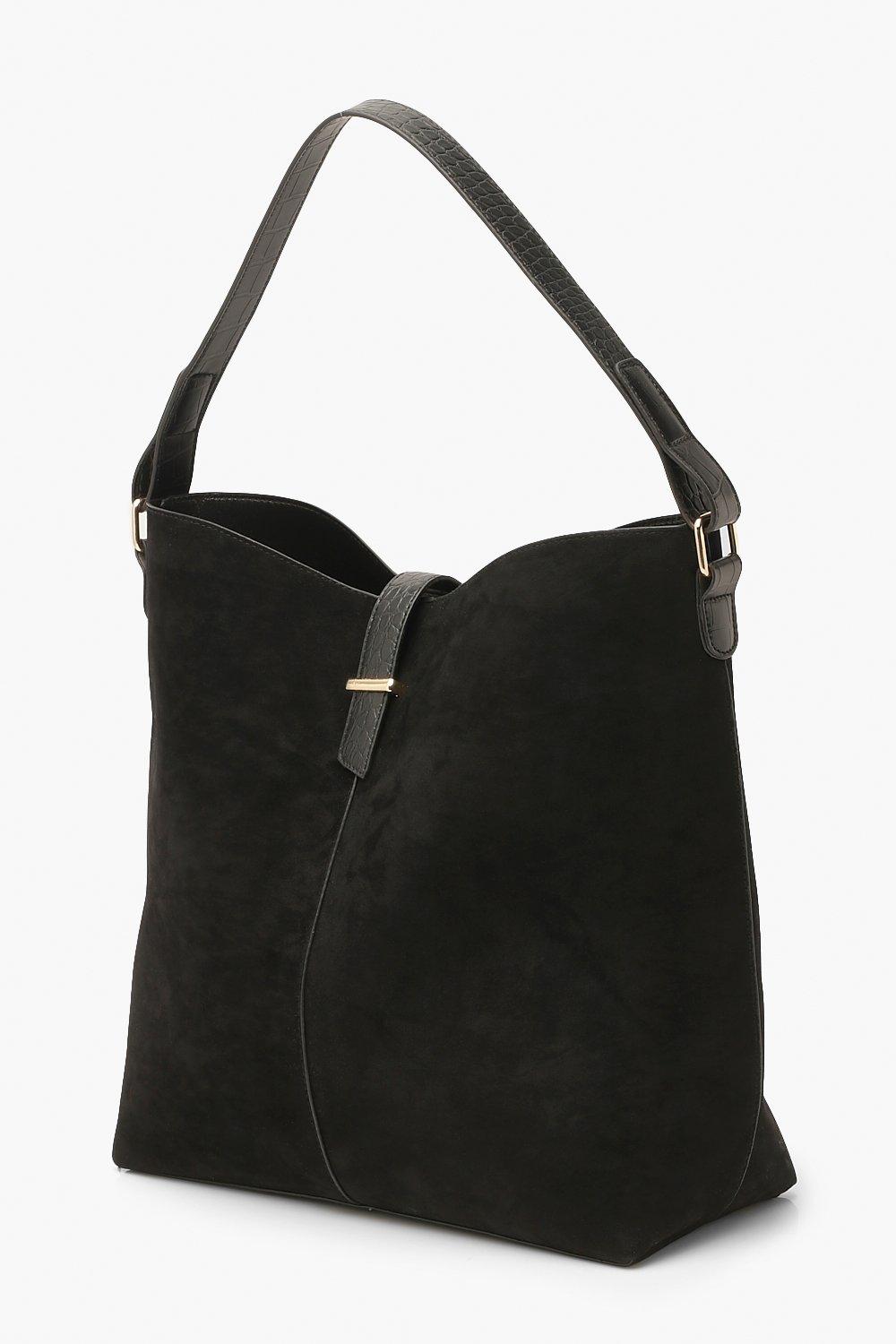 Structured black outlet tote