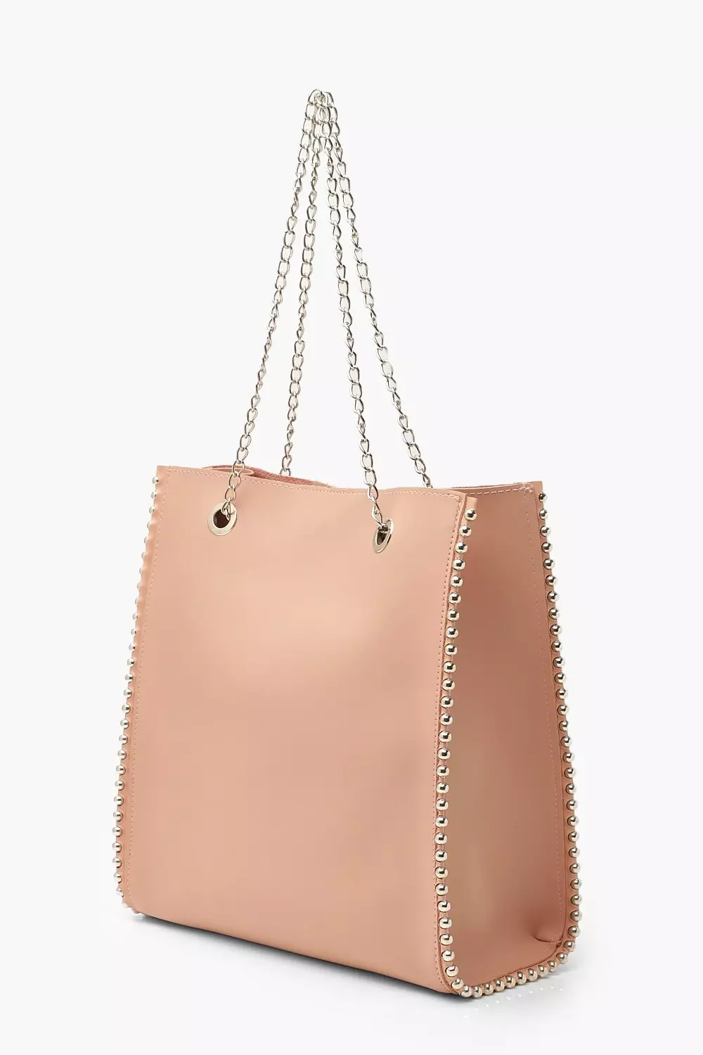 Premium PU & Metal Bead Detail Tote Bag