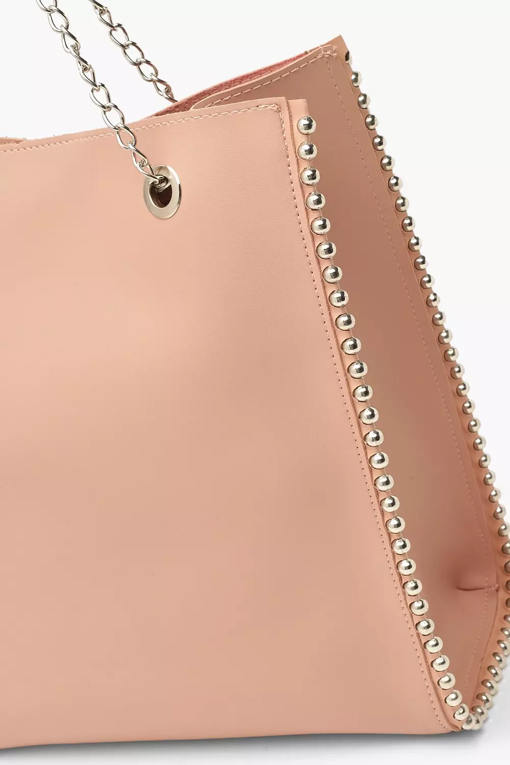 Premium PU & Metal Bead Detail Tote Bag