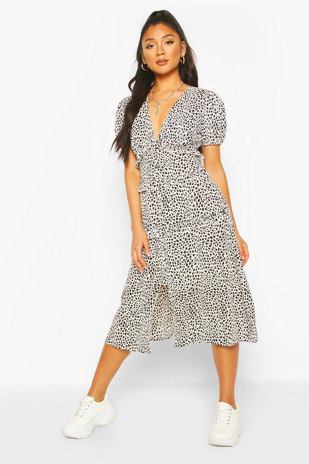 Black and store white dalmatian dress