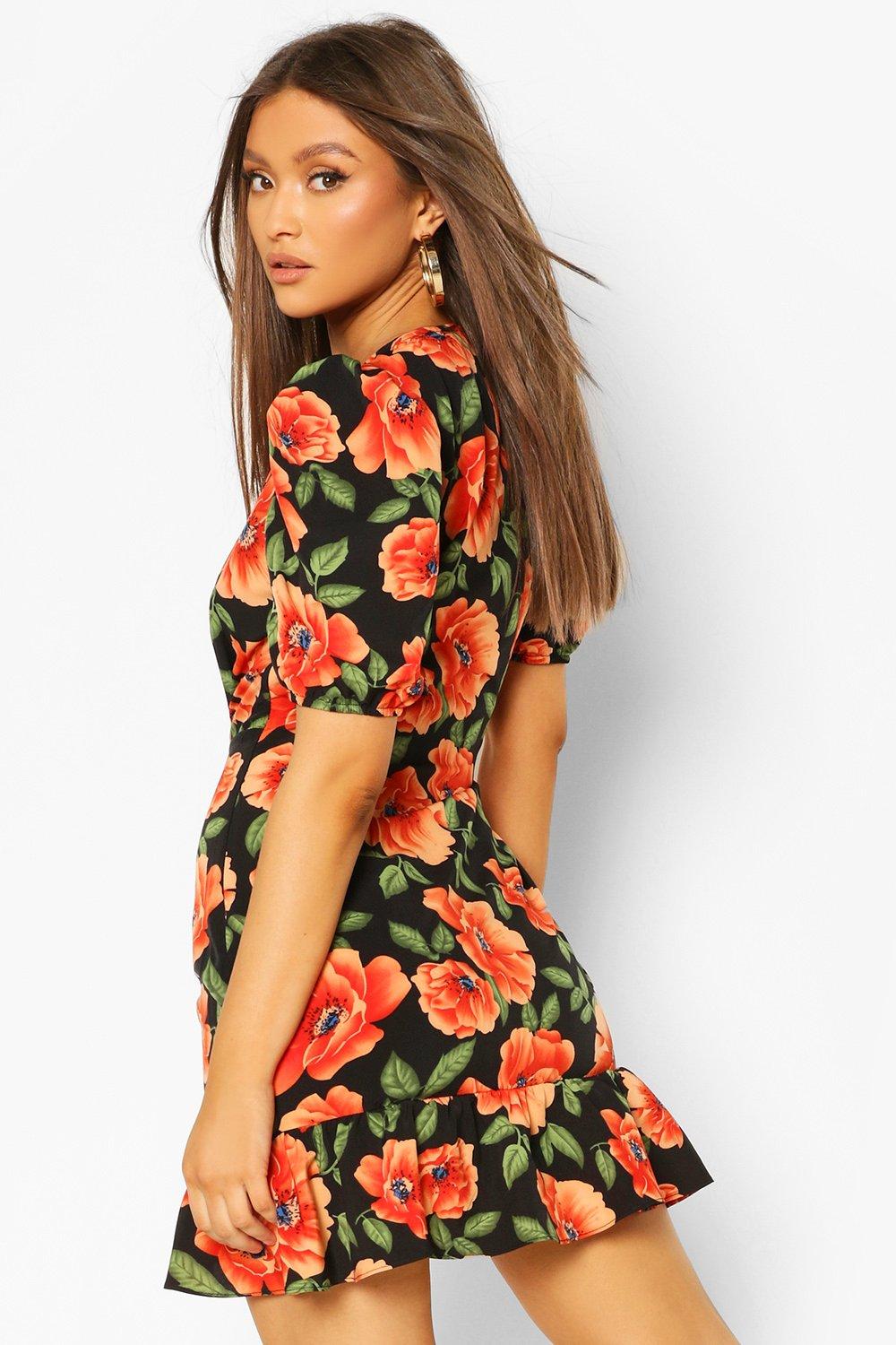 short sleeve wrap around dress