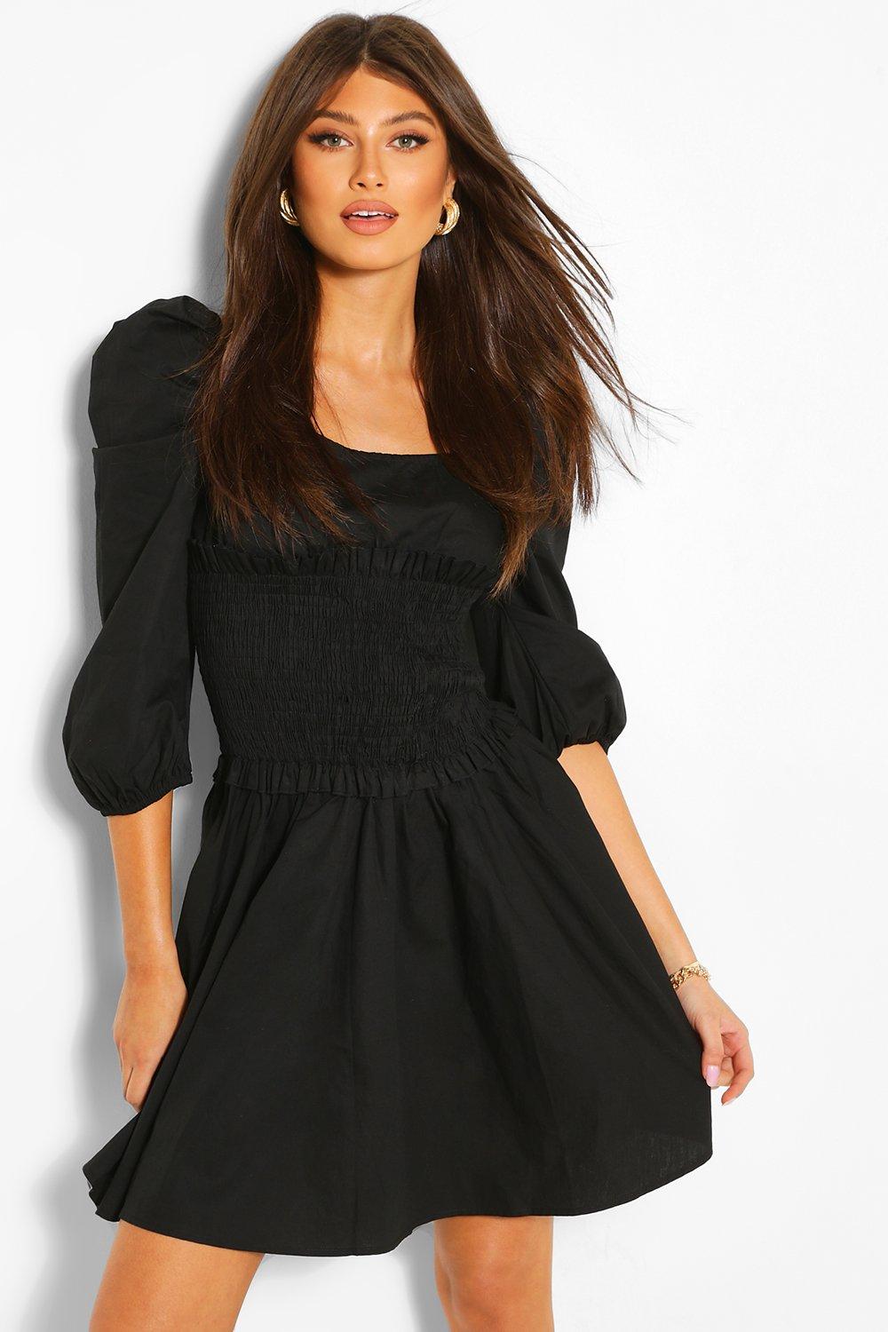 boohoo puff sleeve dress