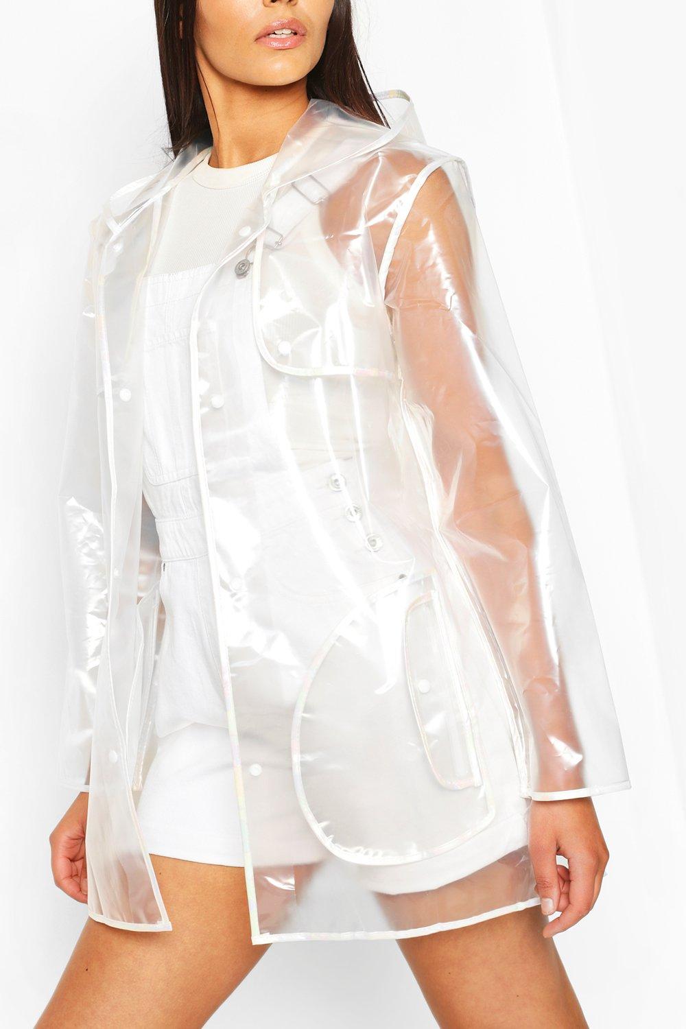 Transparent raincoat outlet boohoo