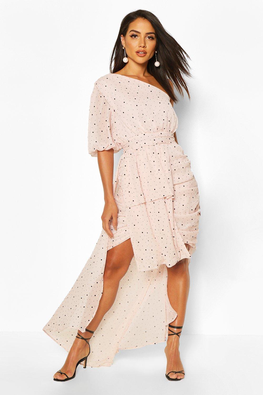 boohoo high low dress