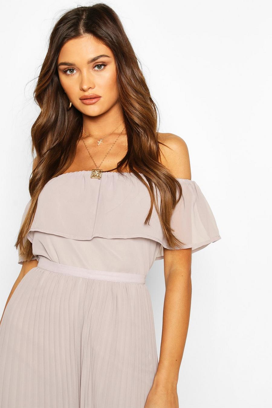 Chiffon Ruffle Off Shoulder Mix And Match Top image number 1