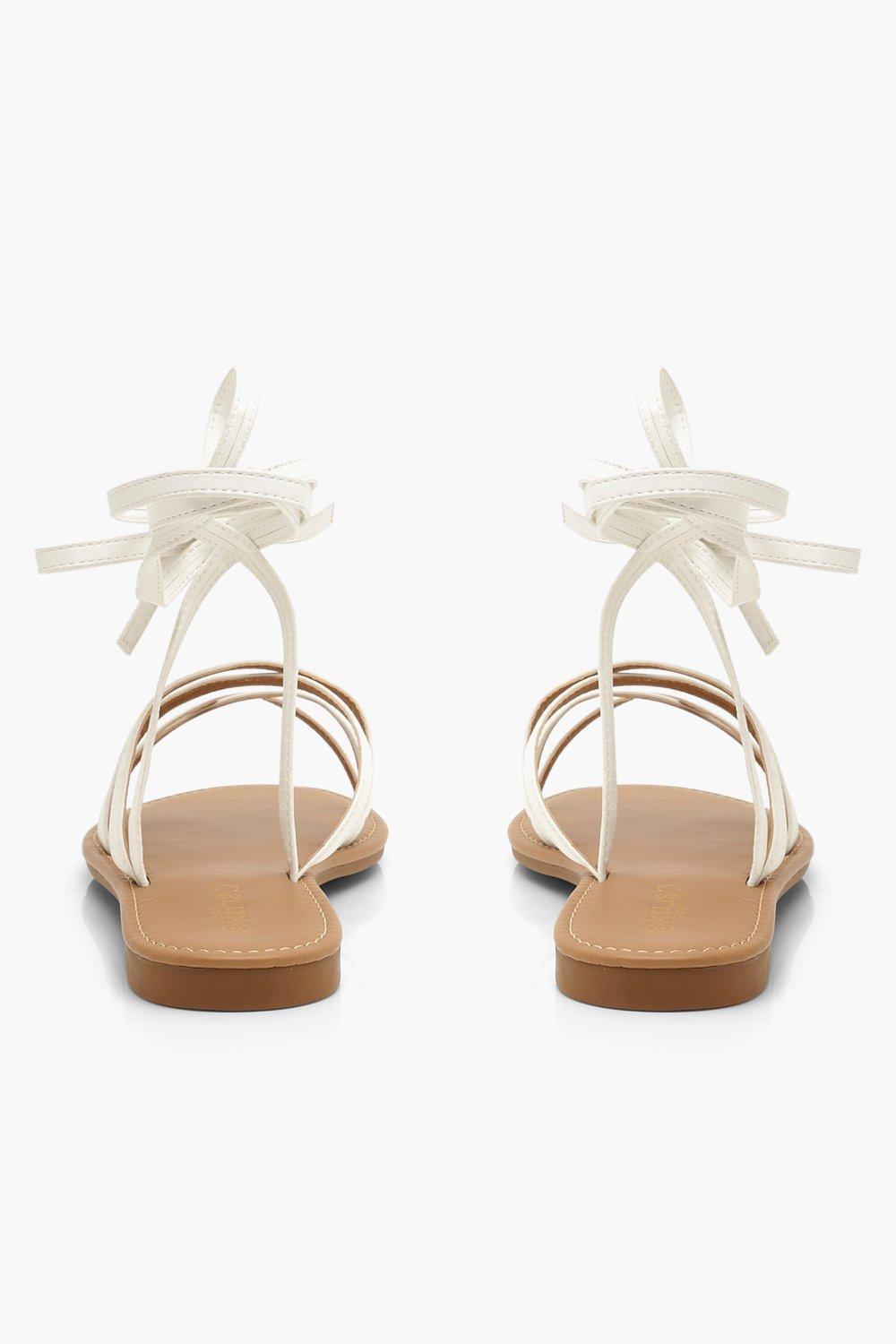 Flat sandals that tie around the ankle best sale