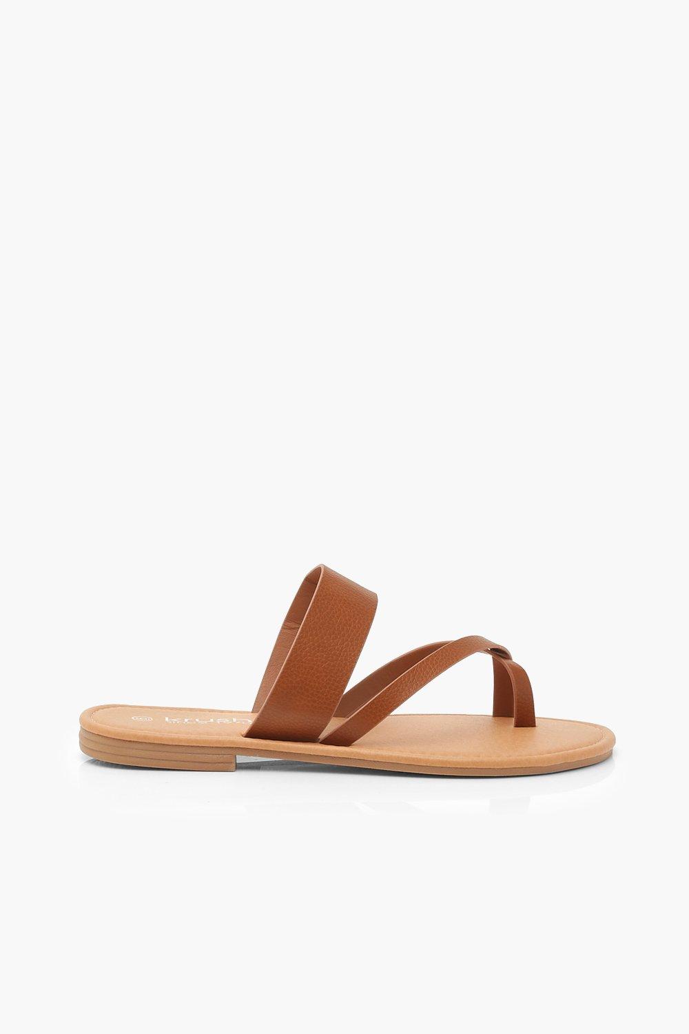 Tan toe post online sandals