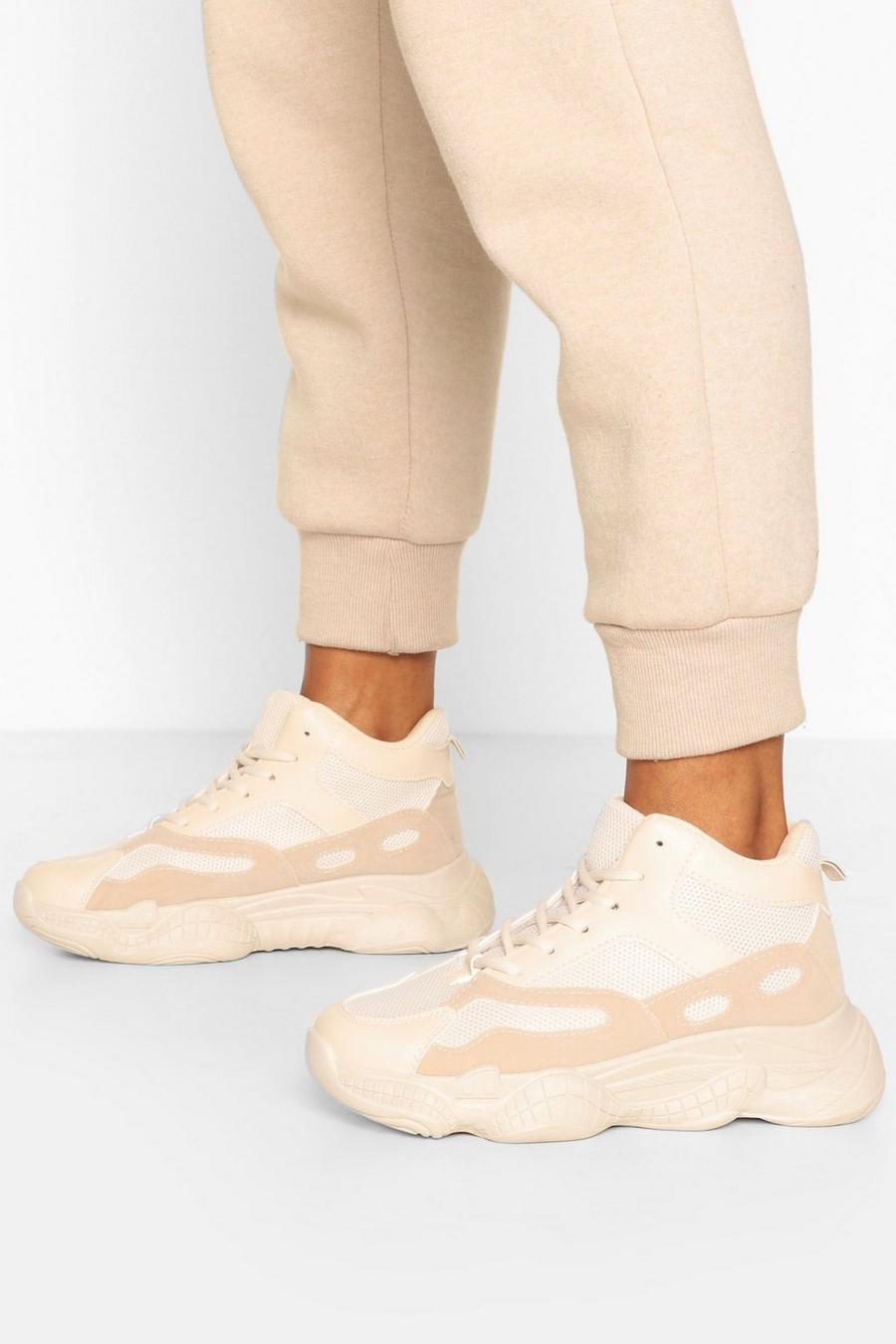 Sand Bubble Sole Chunky High Top Trainers image number 1