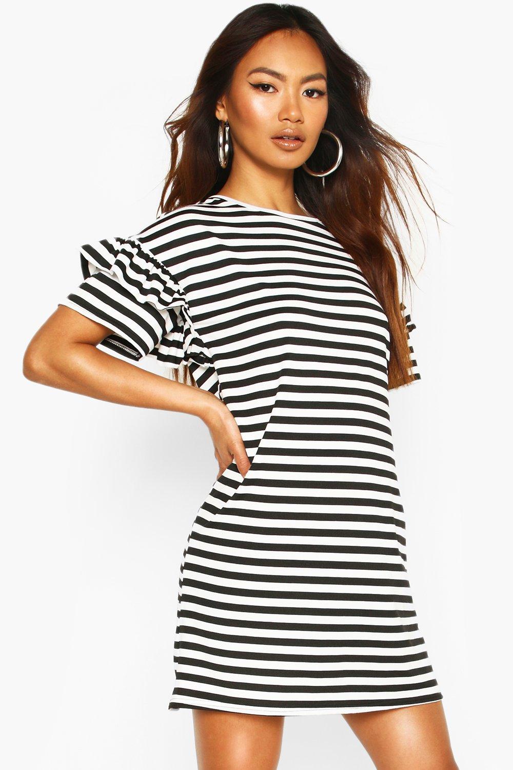 ruffle sleeve t shirt dress