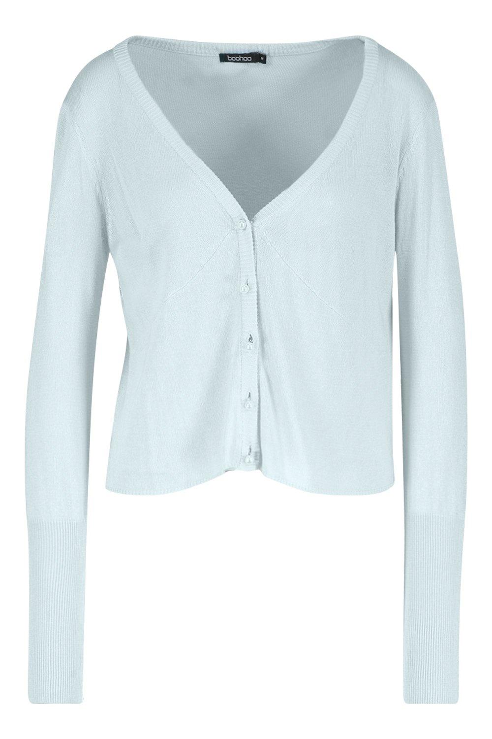 cropped cardigan with pearl buttons
