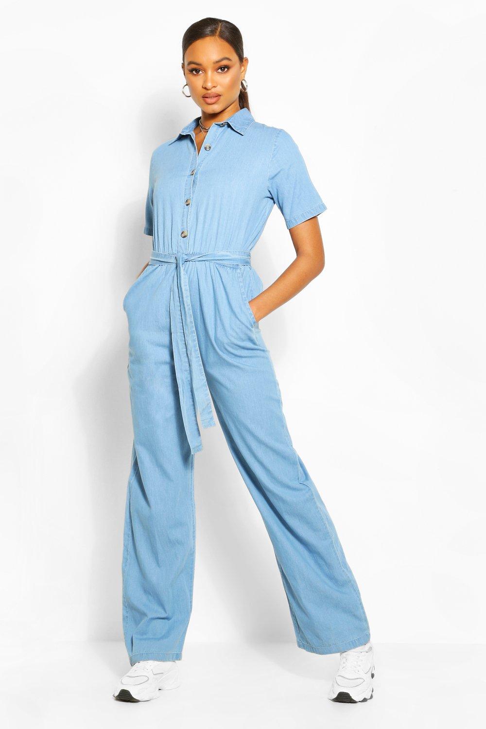 denim jumpsuit boohoo