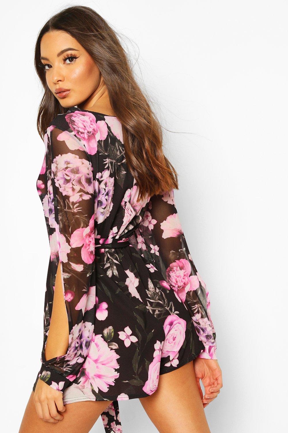 Split deals sleeve playsuit