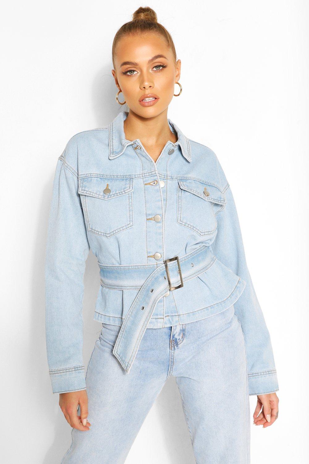 Veste en jean 2025 avec ceinture femme