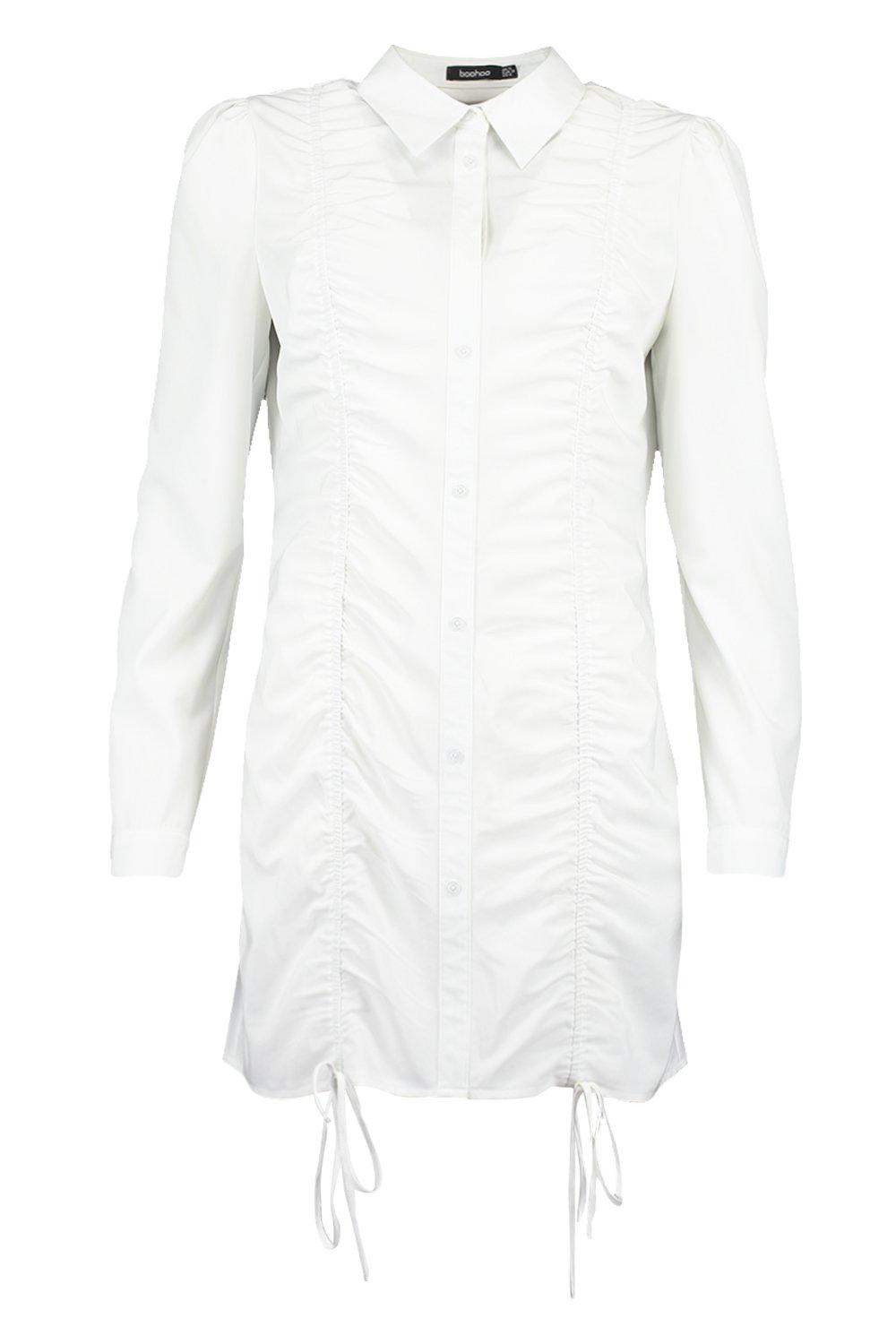 ruched white shirt