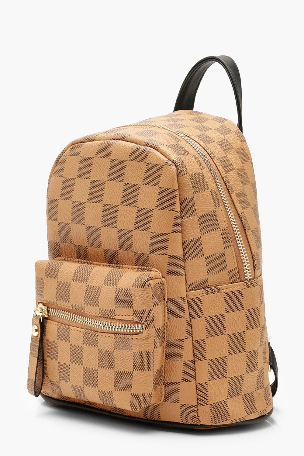 Black LV Checker Mini Backpack