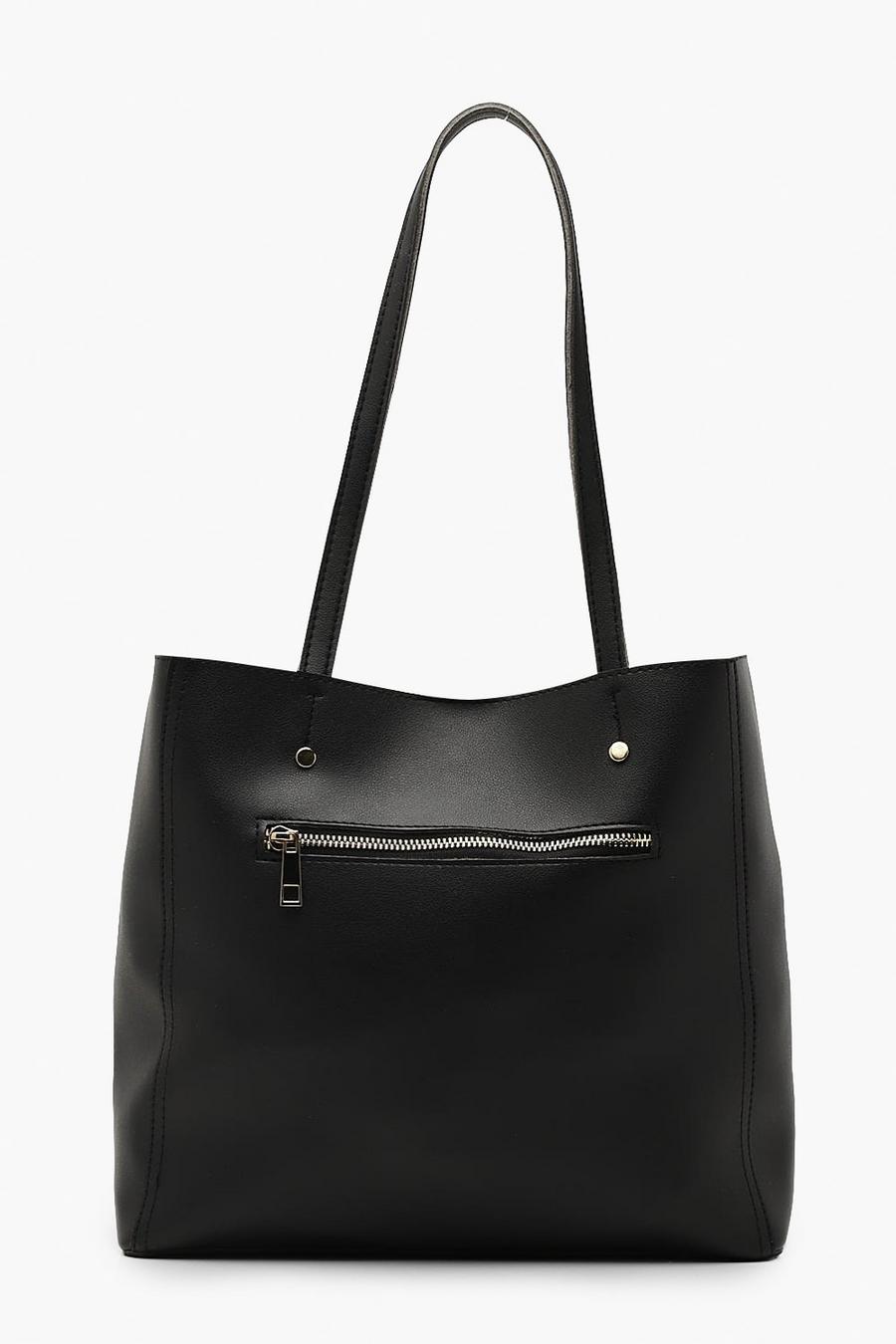 Black noir Zip Window Tote Bag