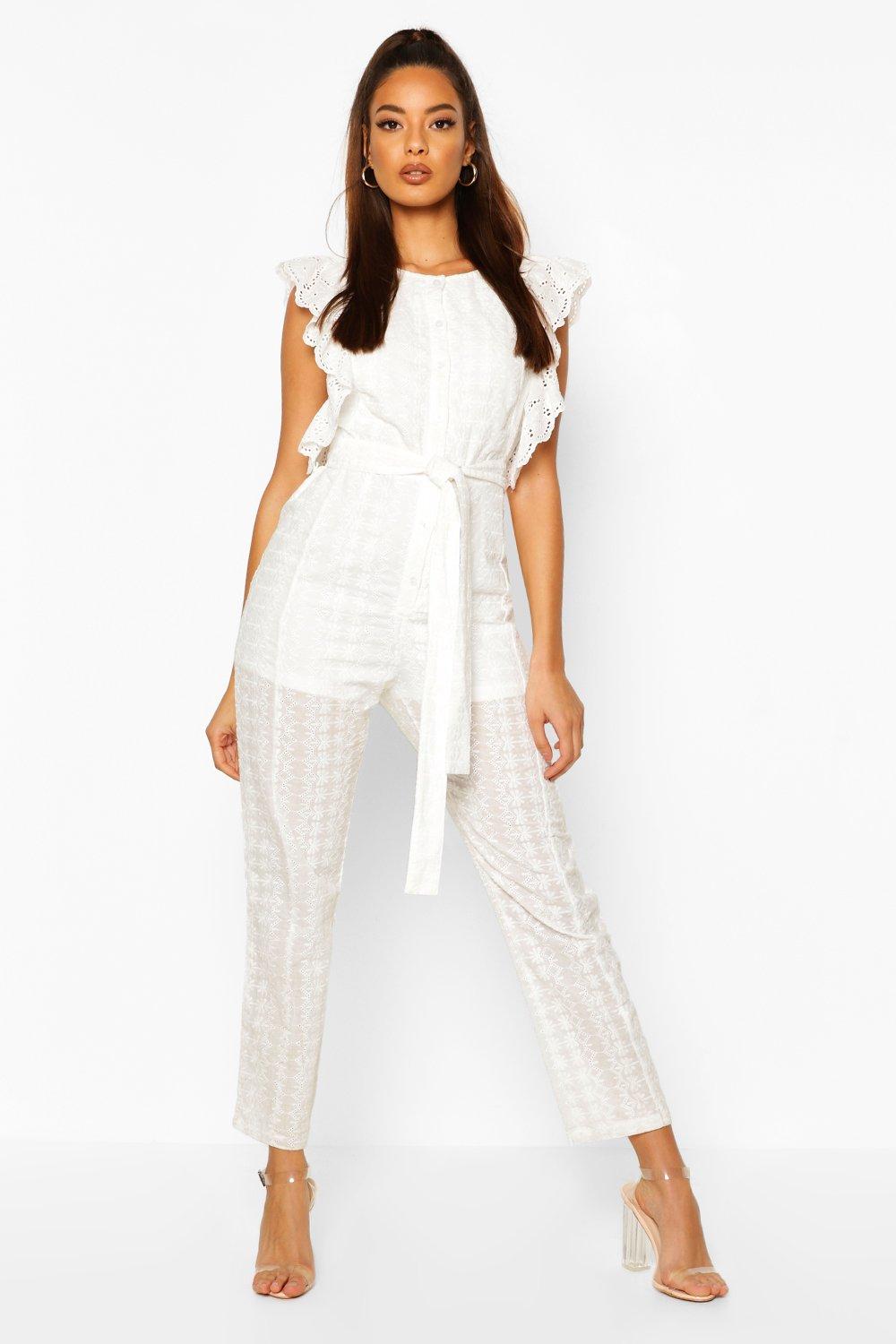 boohoo ruffle jumpsuit