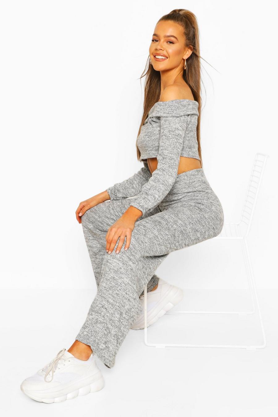 Brushed Marl Off Shoulder Co-ord image number 1