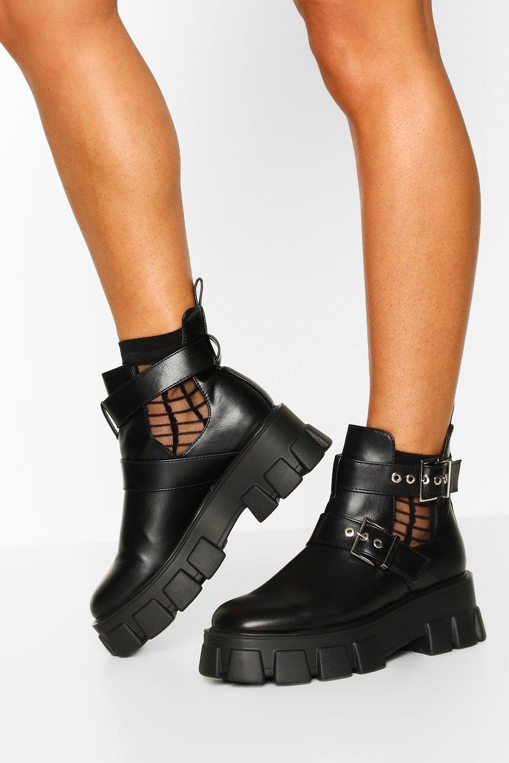 boohoo buckle boots