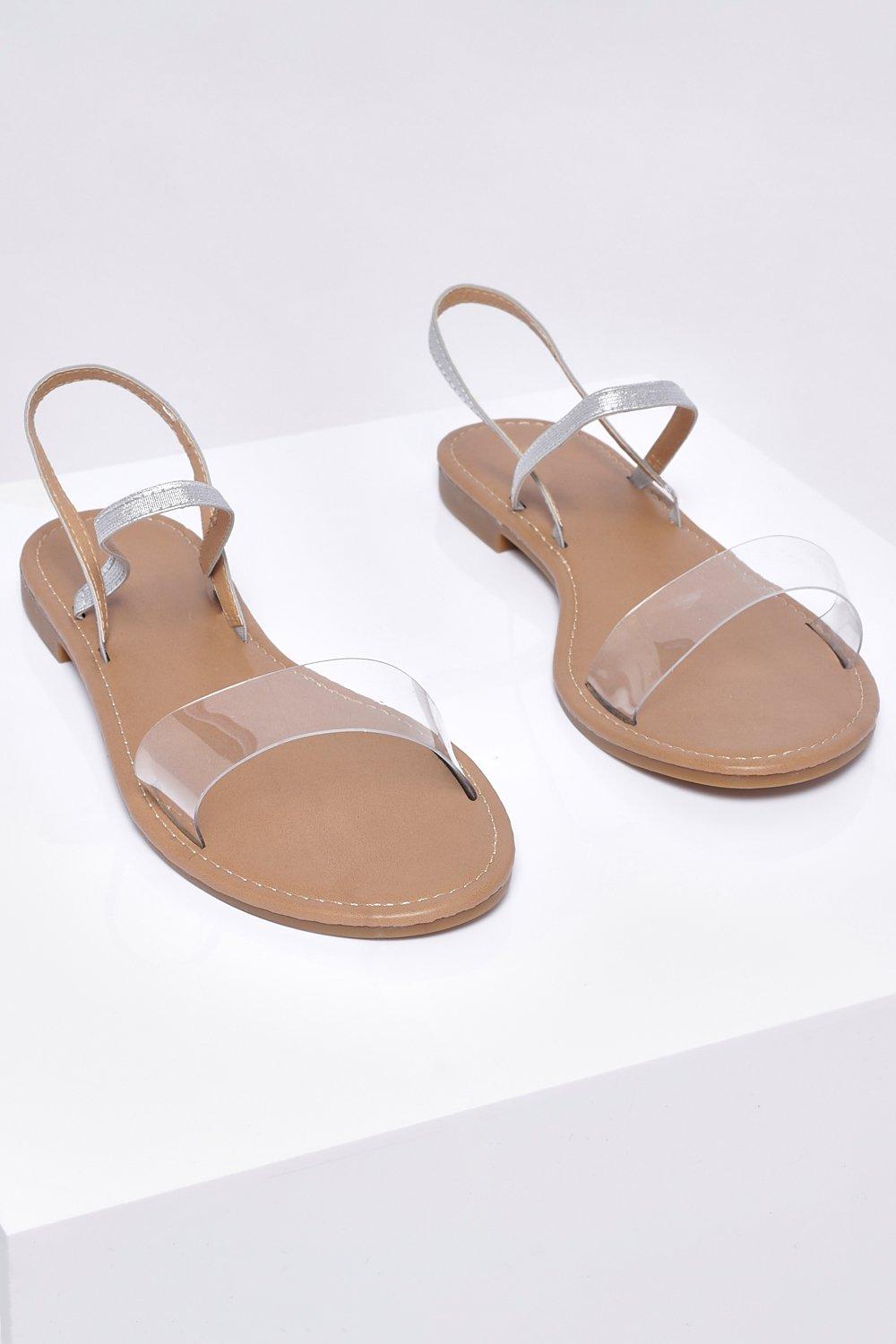 Clear wide width discount sandals