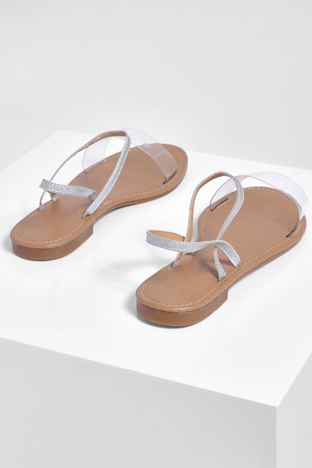 Clear wide width store sandals