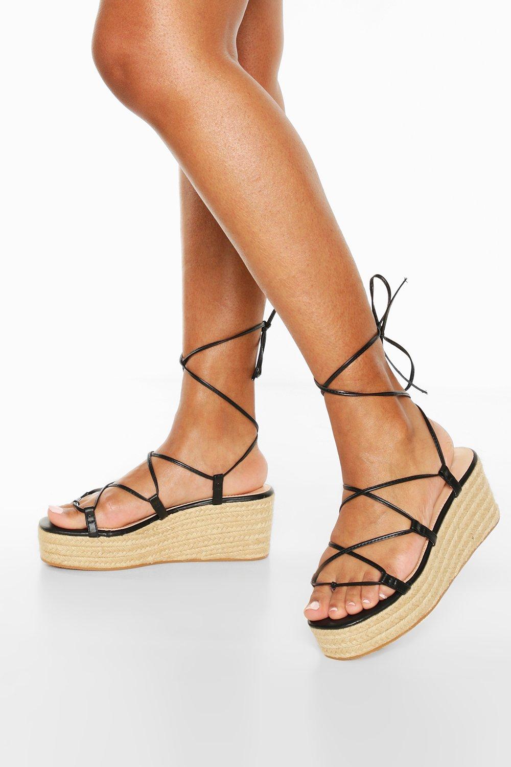 wrap espadrille wedges