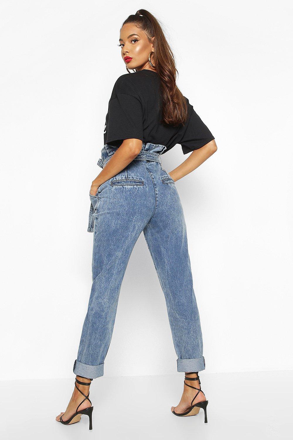 paperbag jeans boohoo