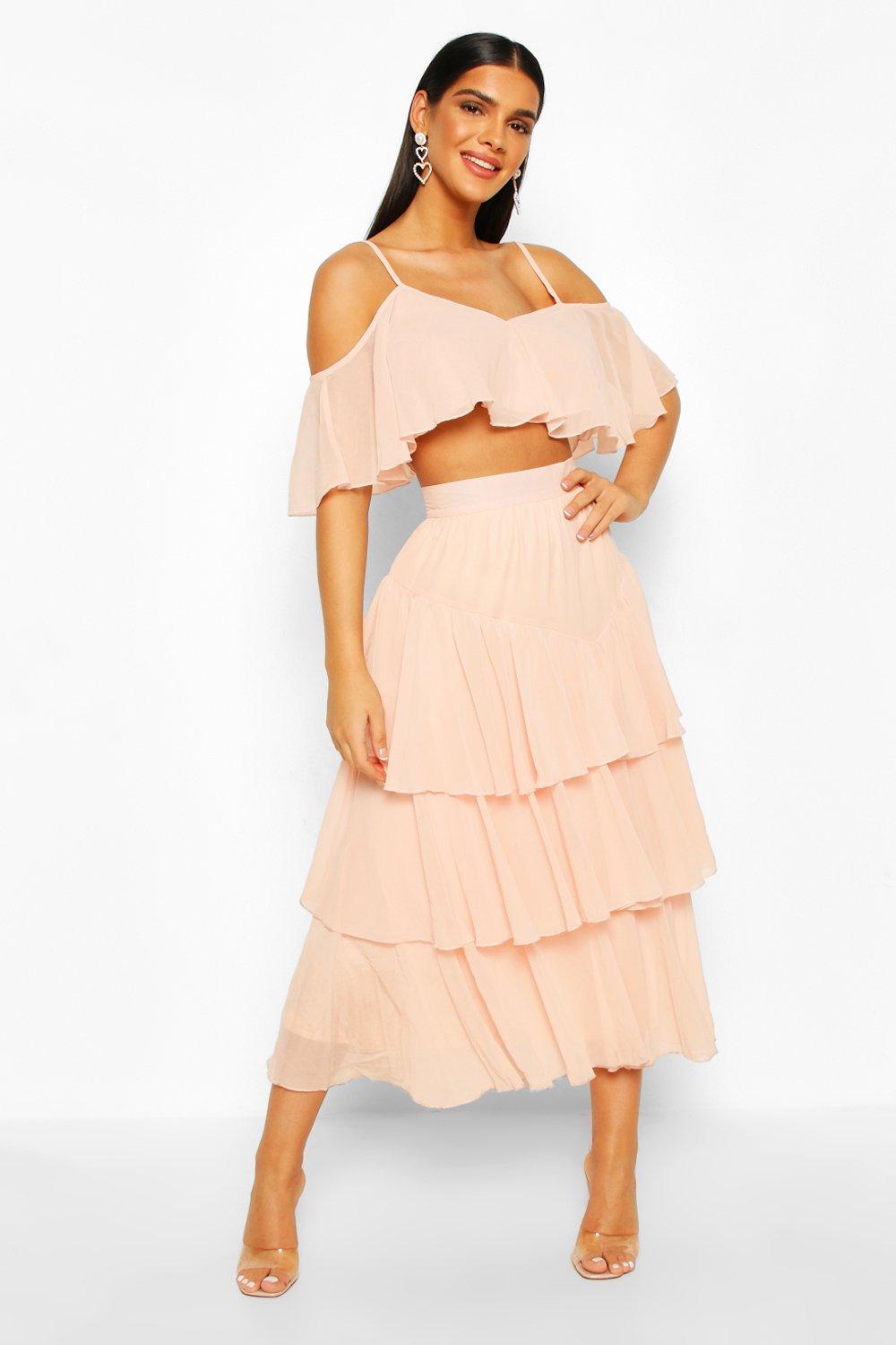 Full midi skirt hot sale and top set