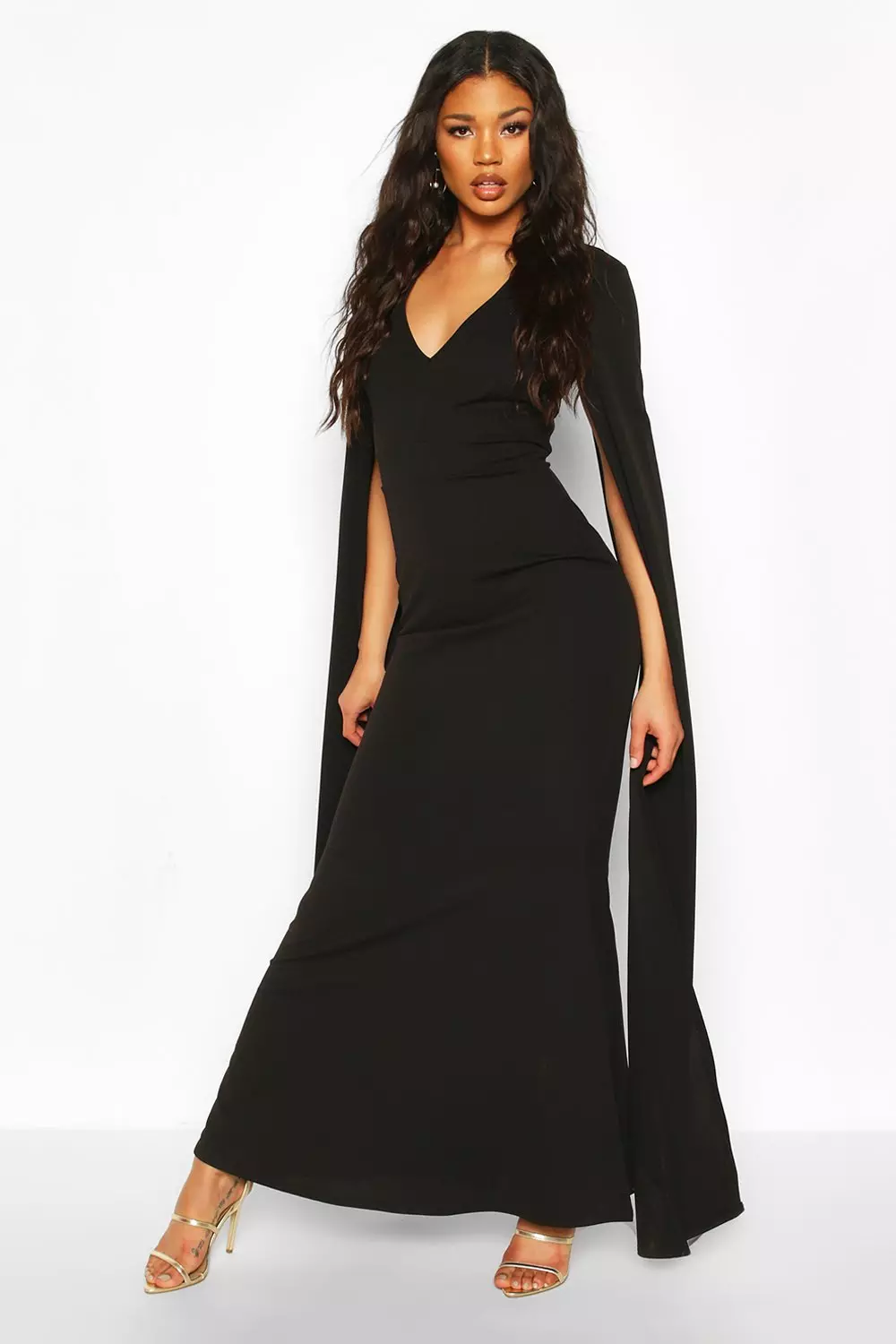 Fishtail black maxi dress best sale