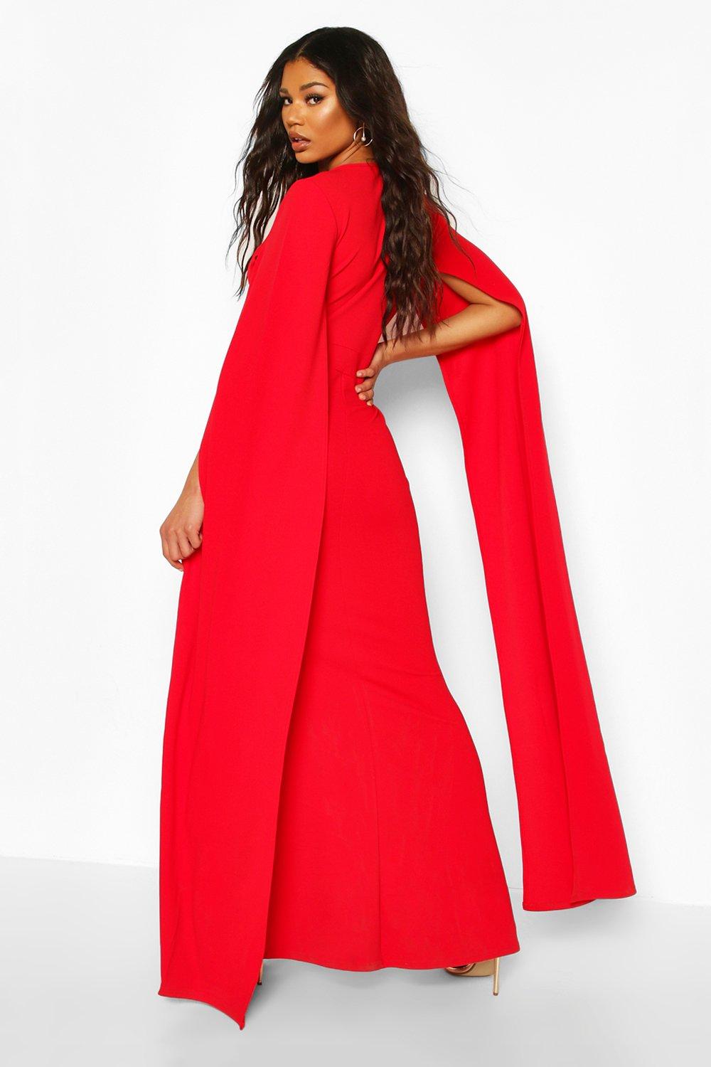 Red cape maxi sales dress