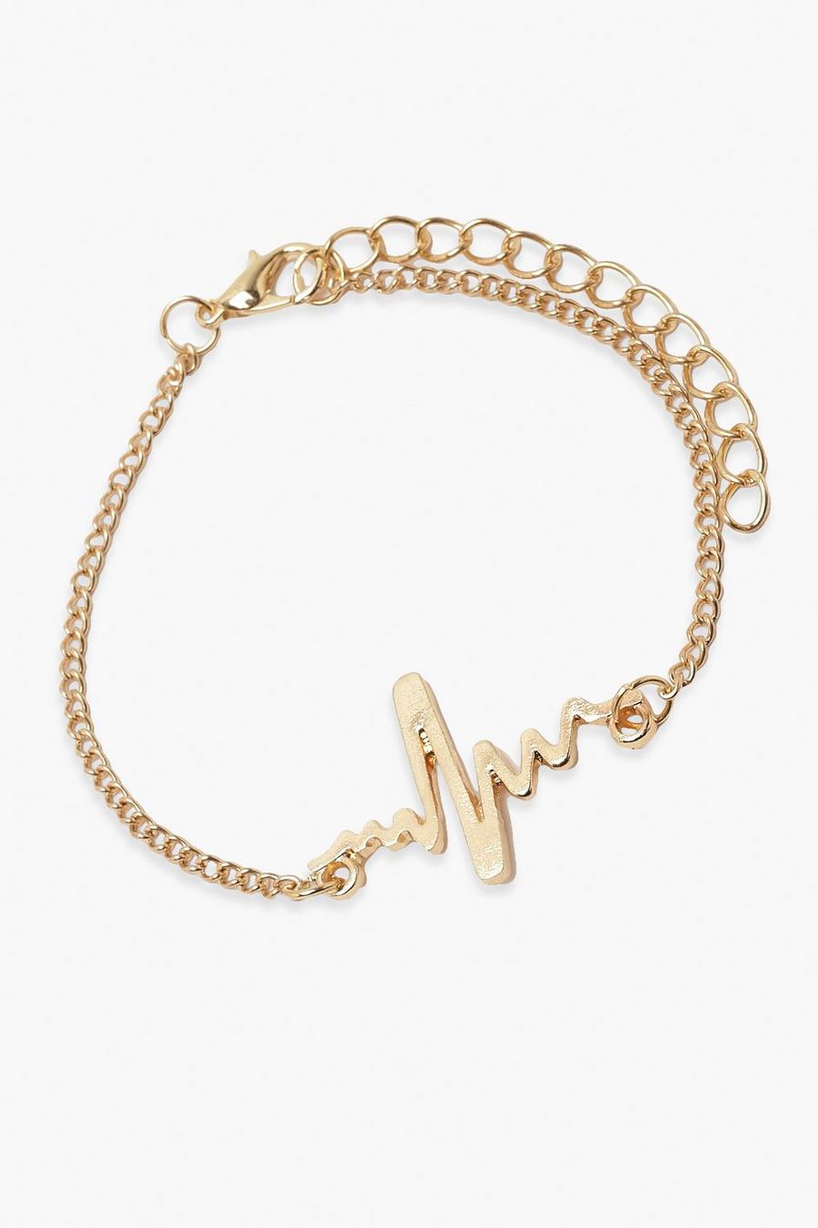 Gold metallic Heart Rate Bracelet image number 1