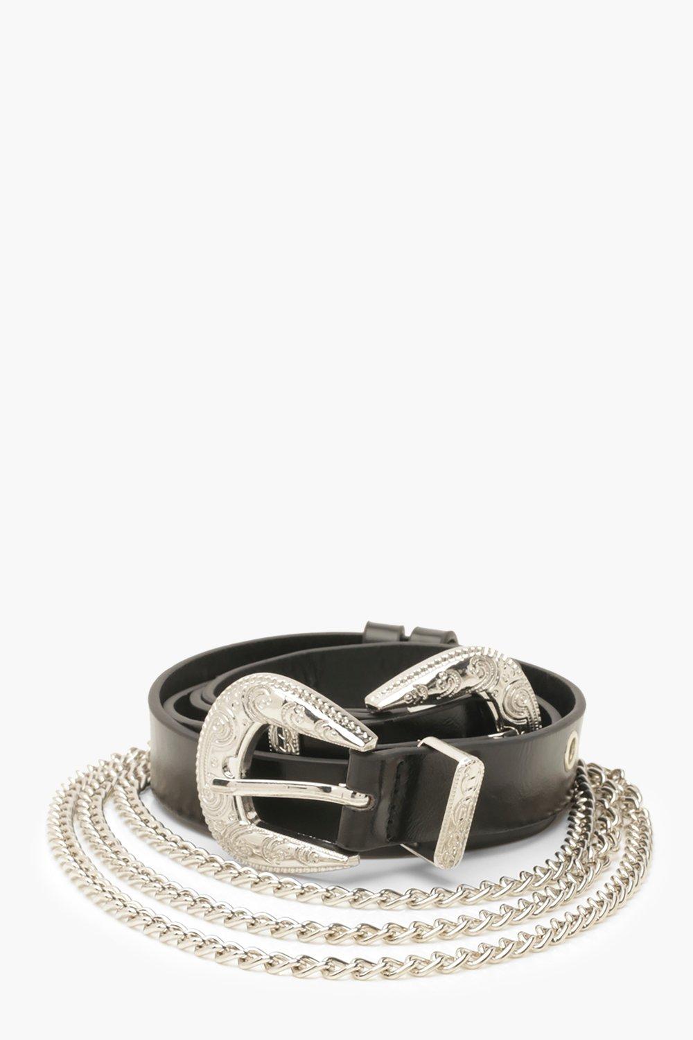 Ceinture western double a boucle et chaine