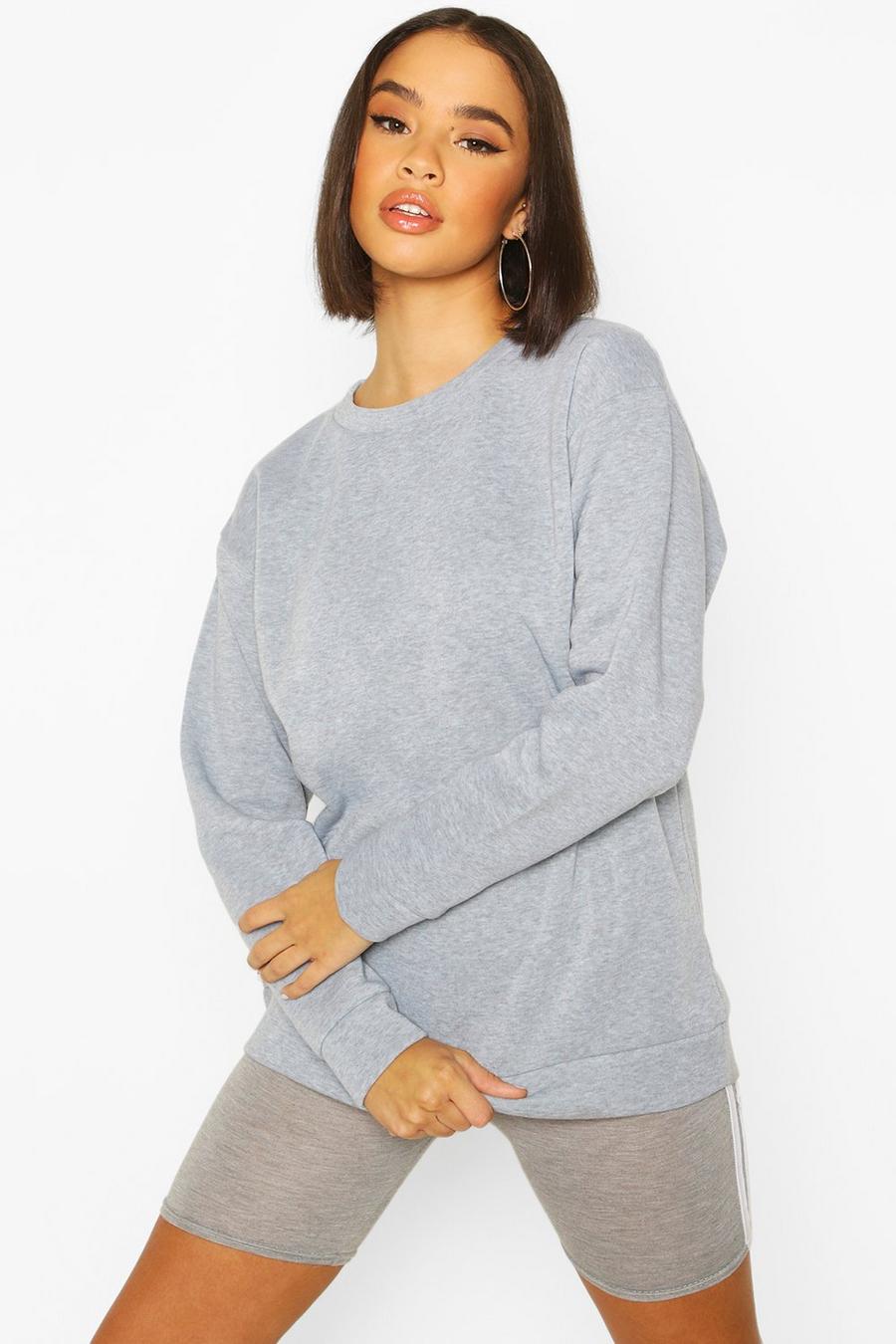 Sportig oversize sweatshirt i fleece image number 1