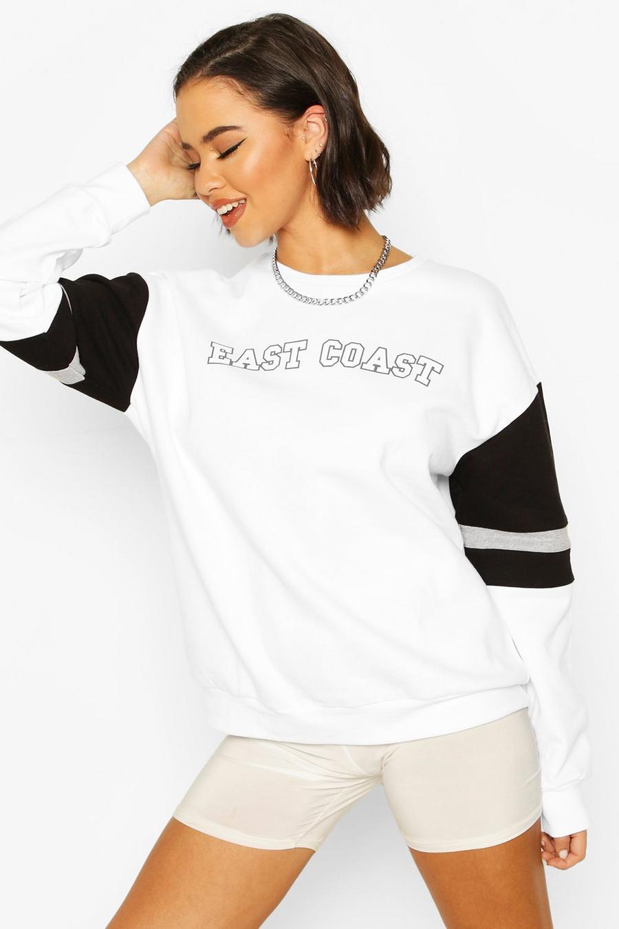 Oversize sweatshirt med blockfärger och slogan image number 1