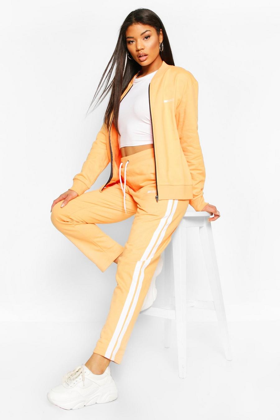 Orange Tricot Joggers With Side Tape image number 1