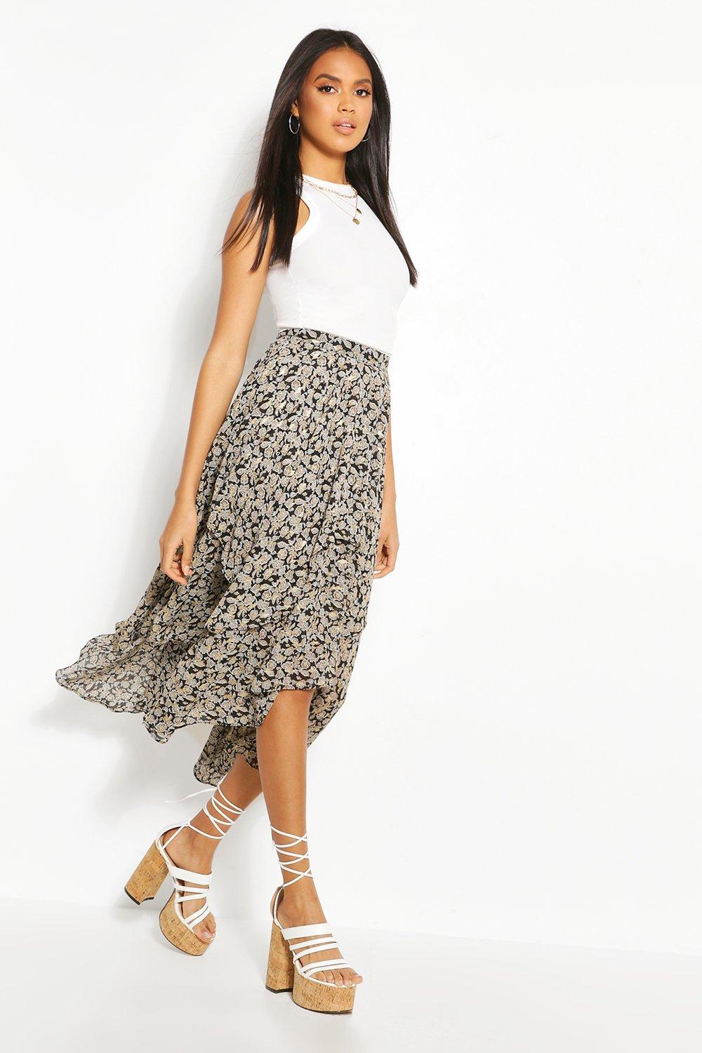 Layered skirt print best sale