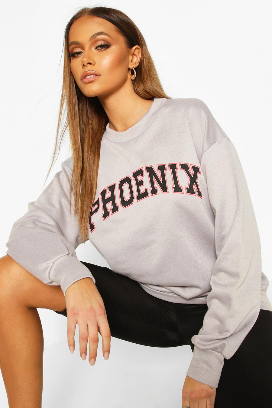 "Phoenix" Oversize sweatshirt med slogan image number 1