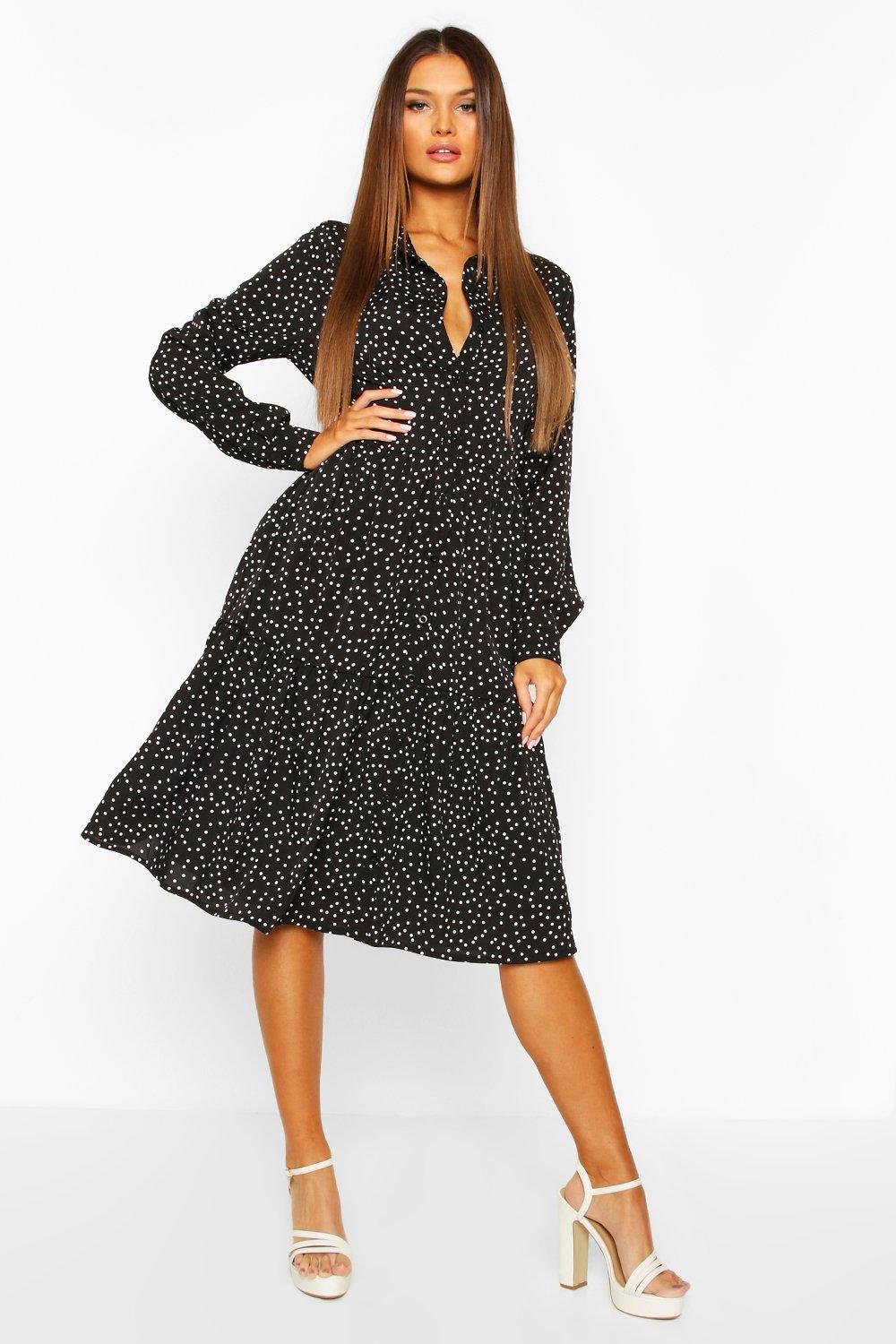 black midi shirt dress uk