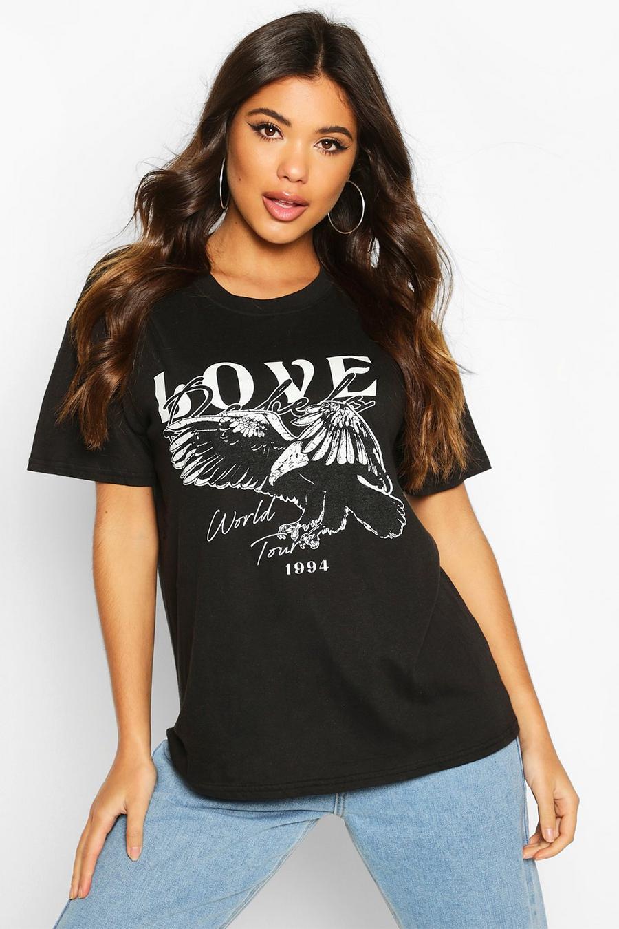 "Love" T-shirt med grafiskt tryck image number 1