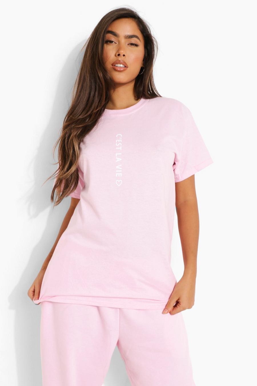 Pink C'Est La Vie Graphic T-Shirt image number 1