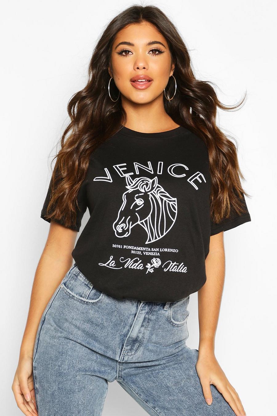 "Venice" T-shirt med grafiskt tryck image number 1