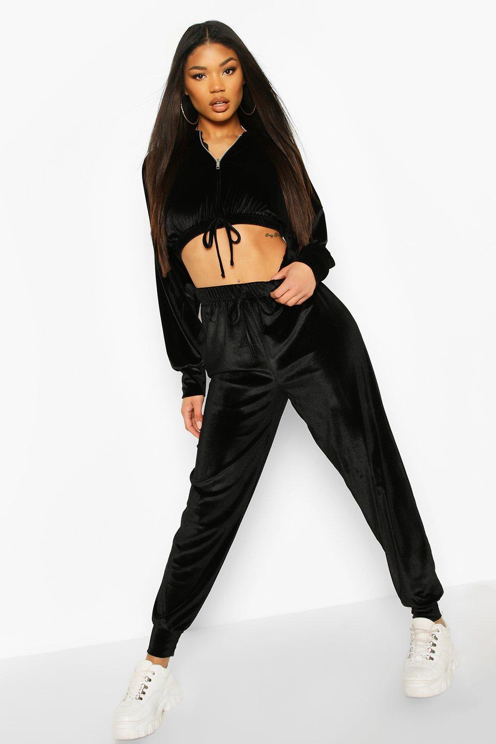 velvet tracksuit boohoo