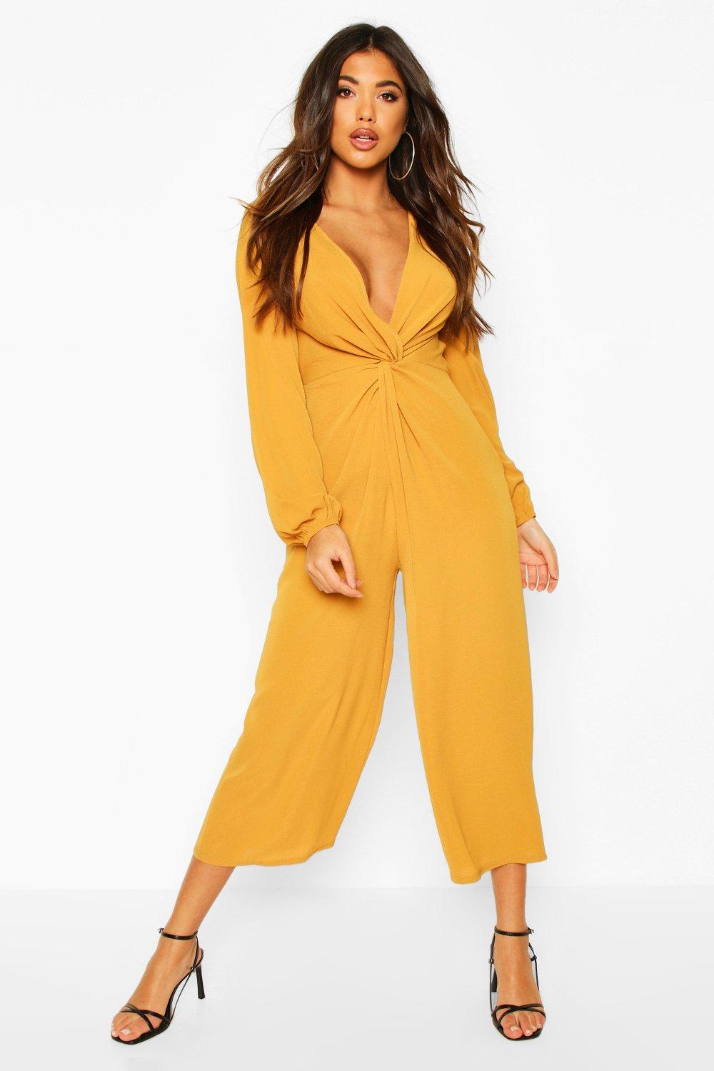 boohoo orange jumpsuit