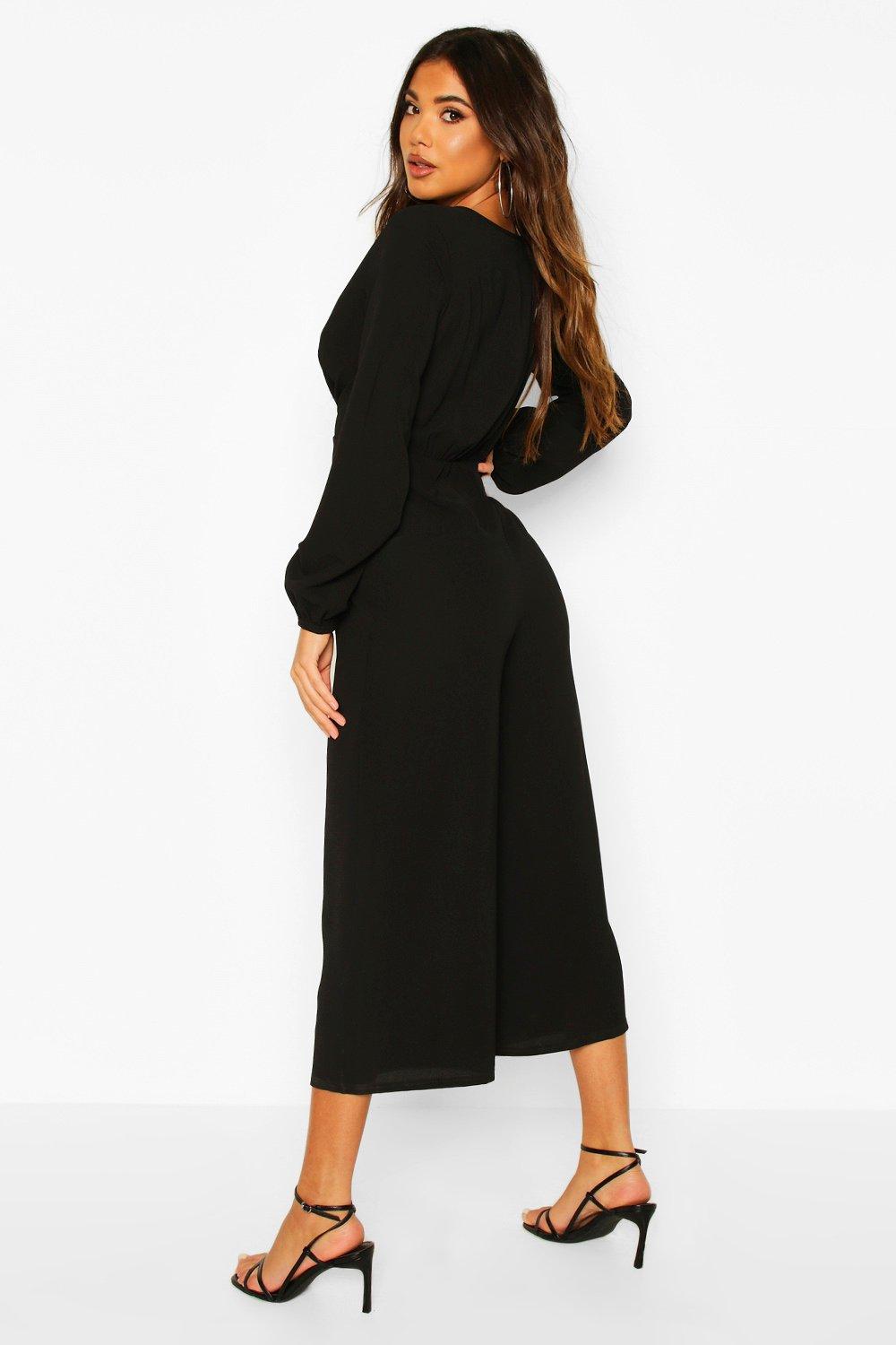 knot front culotte jumpsuit